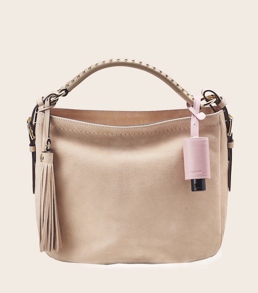 CarryME-Set Hygiene-Handgel mit Leder-Anhänger Flechtoptik Rote Tasche
