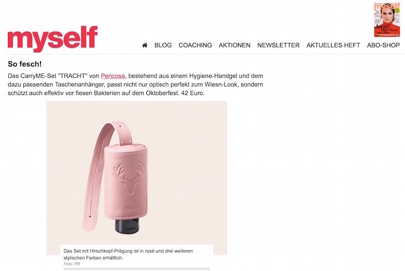Hygiene Handgel Taschenanhänger myself Lieblinge der Woche
